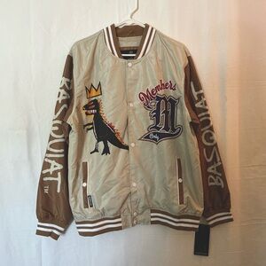 Members Only x Jean Michel Basquiate Mona Lisa Varisty Jacket